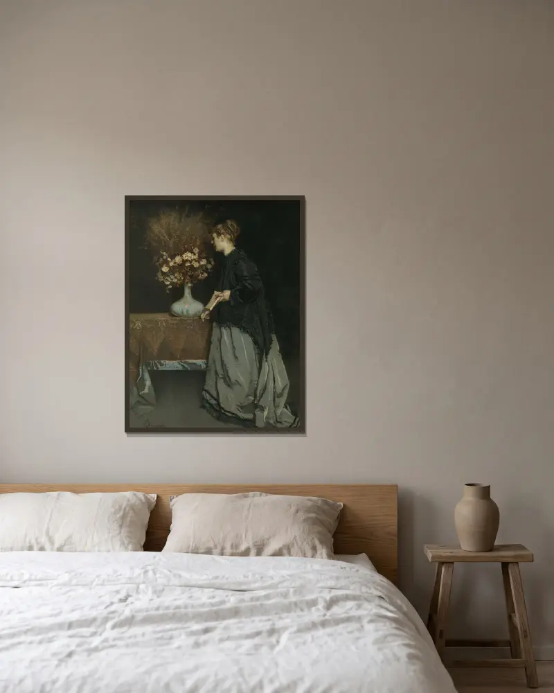 Jesienne kwiaty, Alfred Stevens w ramie na ścianie