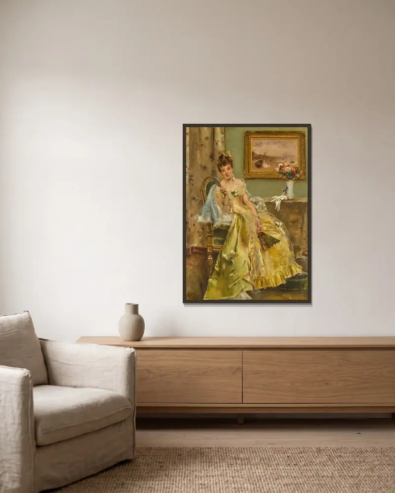 Koketerie, Alfred Stevens v rámu na stěně