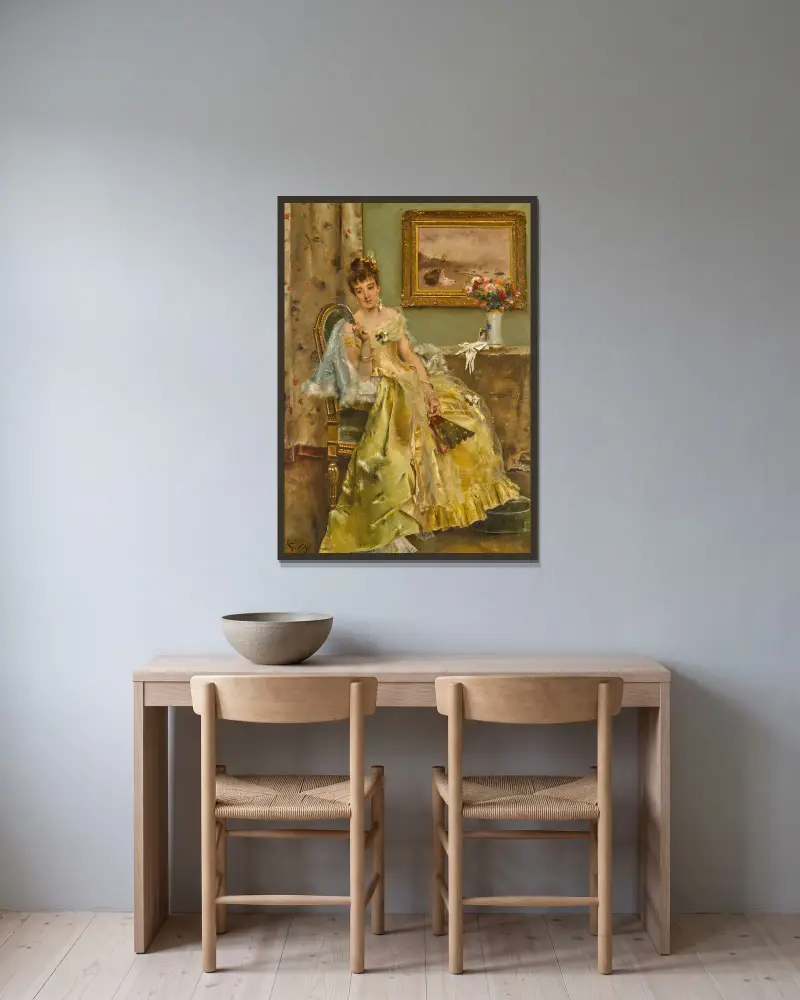Koketerie, Alfred Stevens v rámu na stěně