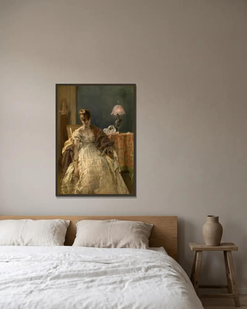 Desperate, Alfred Stevens v rámu na stěně