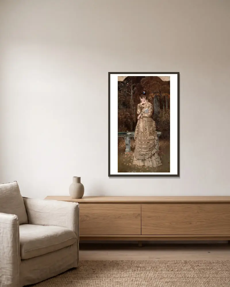 Pád, Alfred Stevens v rámu na stěně
