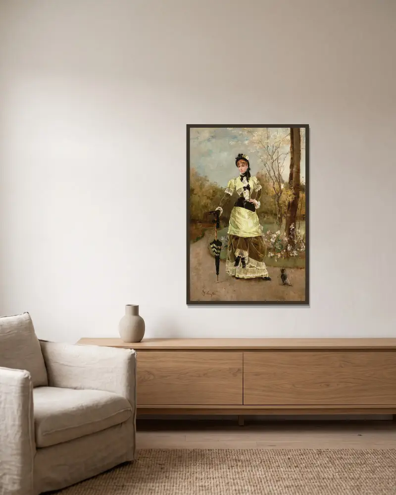 Paryżanka, Alfred Stevens w ramie na ścianie