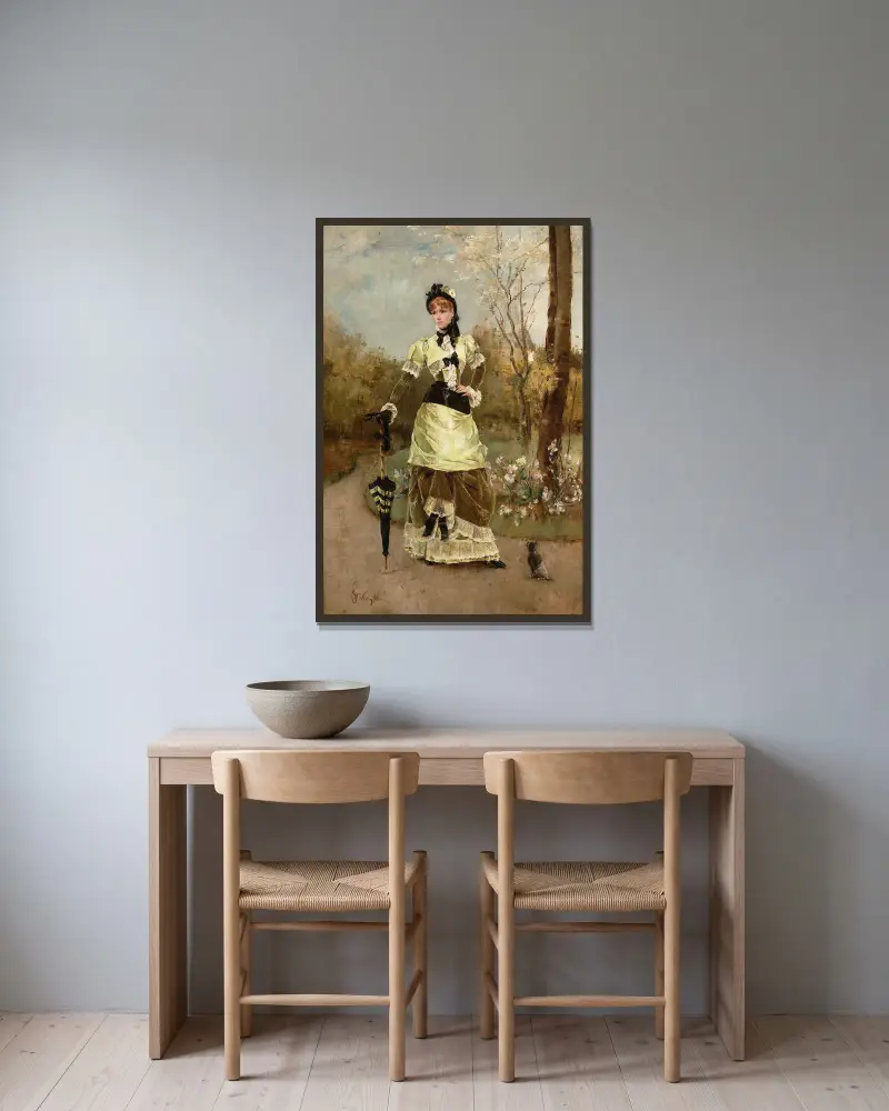 Paryżanka, Alfred Stevens w ramie na ścianie
