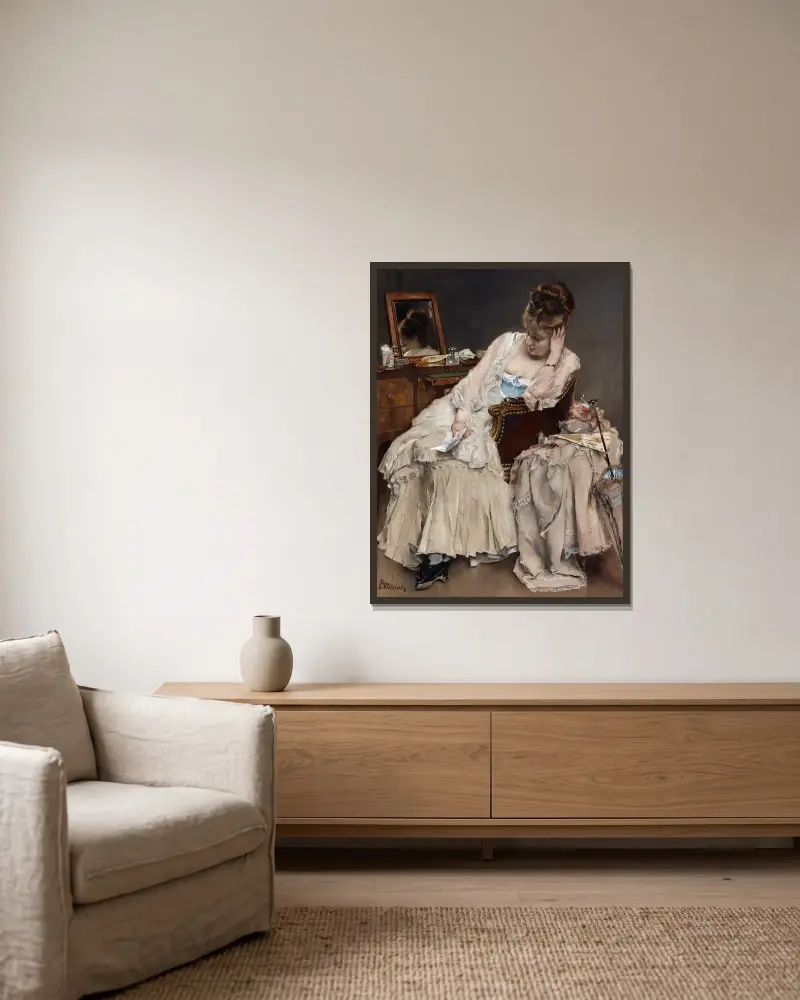 Memories And Regrets av Alfred Stevens inramad på en vägg