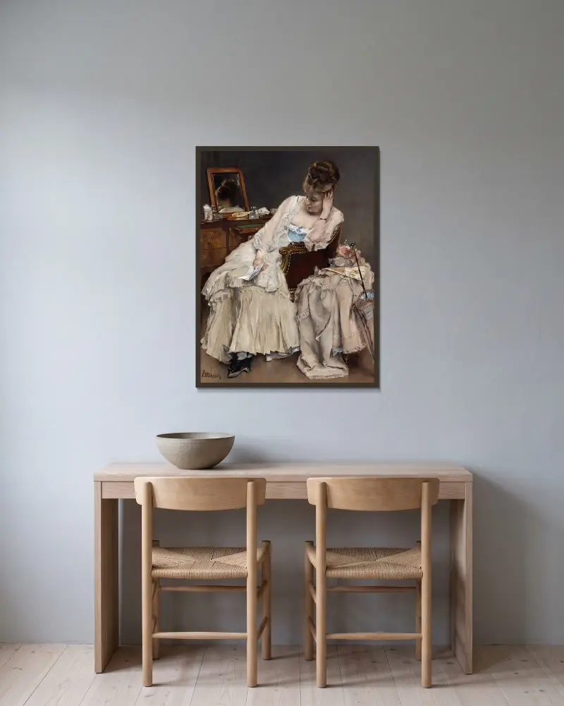 Memories And Regrets av Alfred Stevens inramad på en vägg