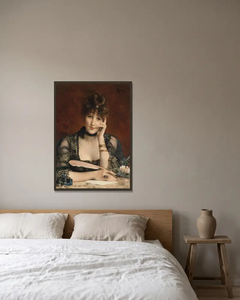 List, Alfred Stevens w ramie na ścianie