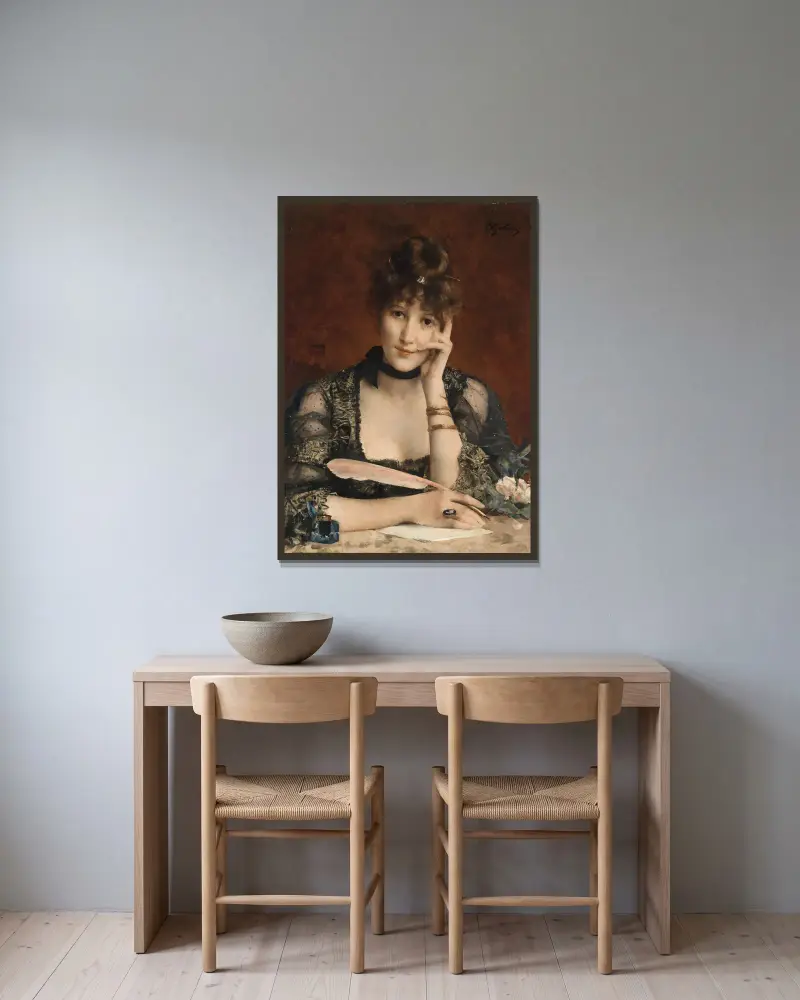 List, Alfred Stevens w ramie na ścianie