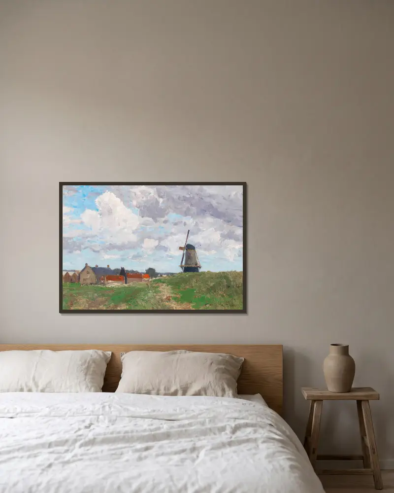Eine Windmühle in Vlissingen von Alfred Zoff gerahmt an einer Wand