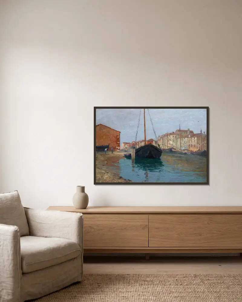 Chioggia av Alfred Zoff inramad på en vägg
