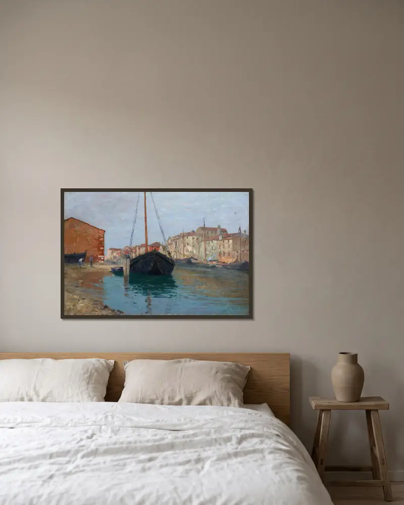 Chioggia av Alfred Zoff inramad på en vägg
