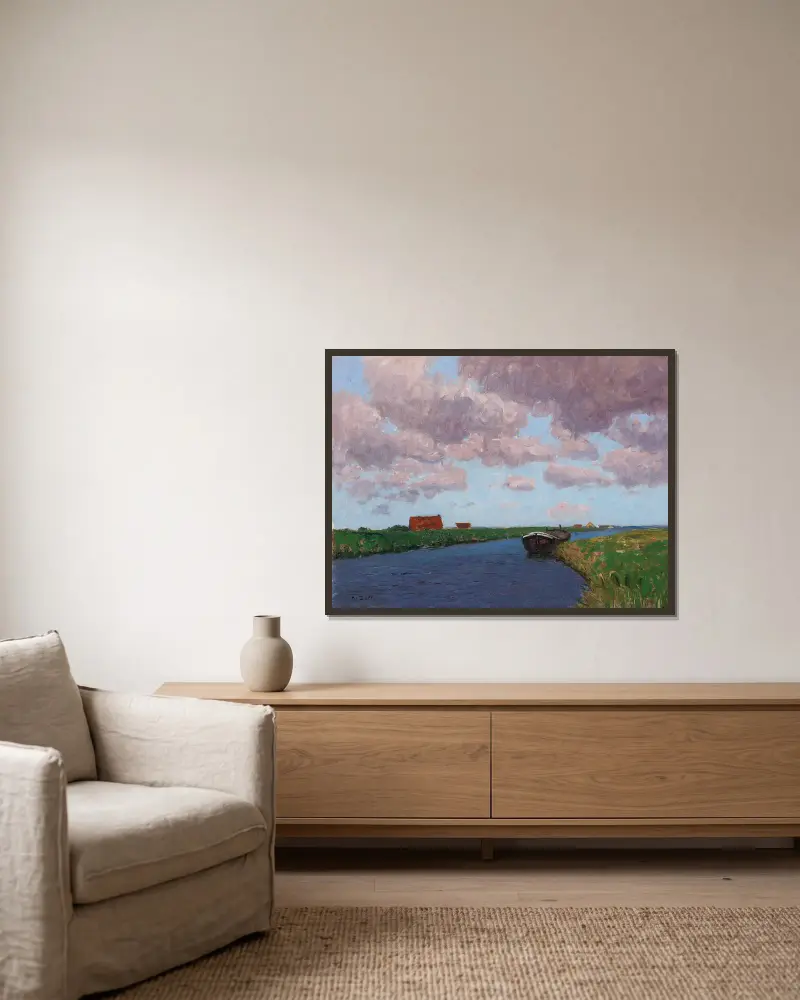 Landschaft Belgien von Alfred Zoff gerahmt an einer Wand