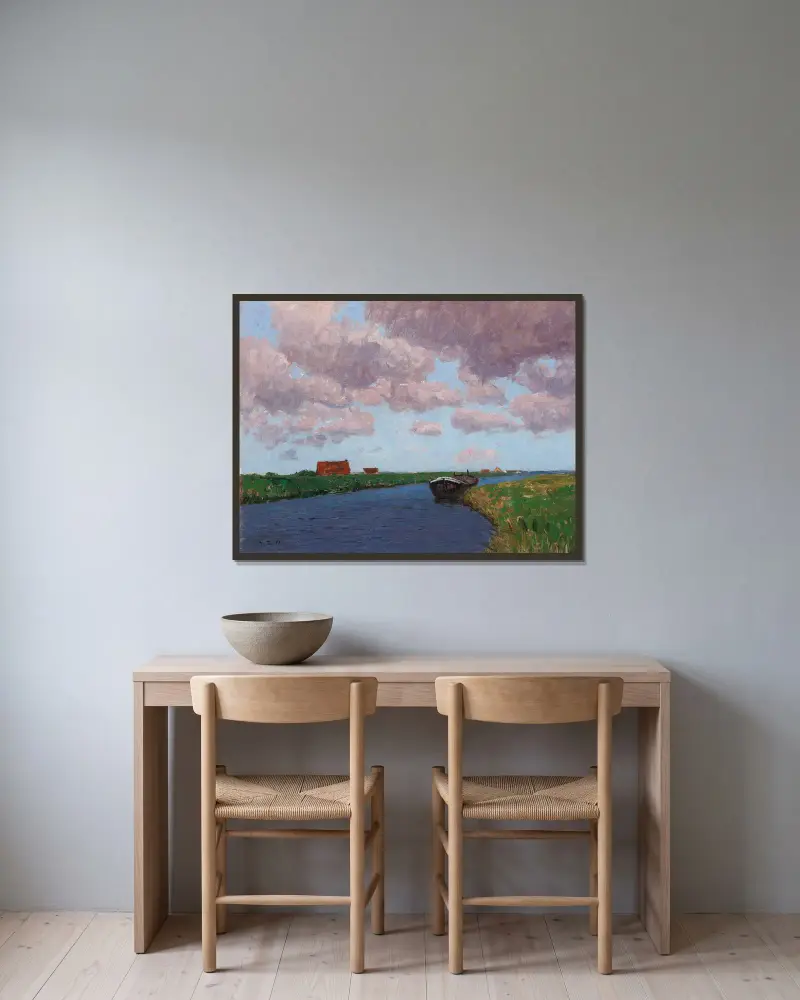 Landschaft Belgien von Alfred Zoff gerahmt an einer Wand