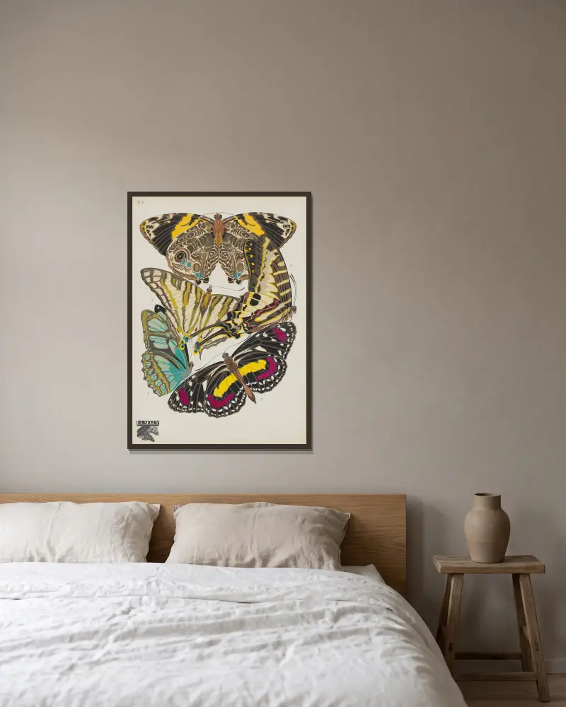 Papillons Pl.05 von Emile-Allain Séguy gerahmt an einer Wand
