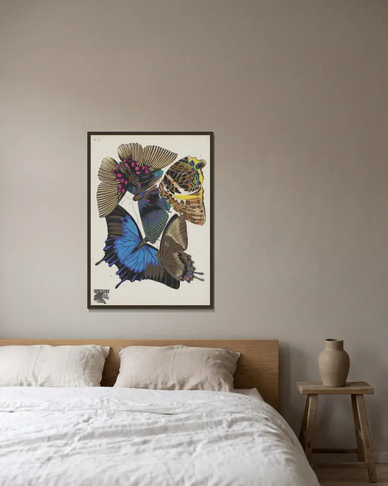 Papillons Pl.16 von Emile-Allain Séguy gerahmt an einer Wand