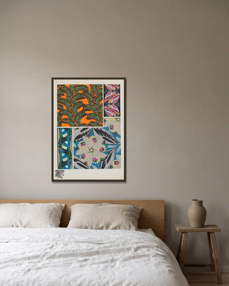Papillons Pl. 17 von Emile-Allain Séguy gerahmt an einer Wand