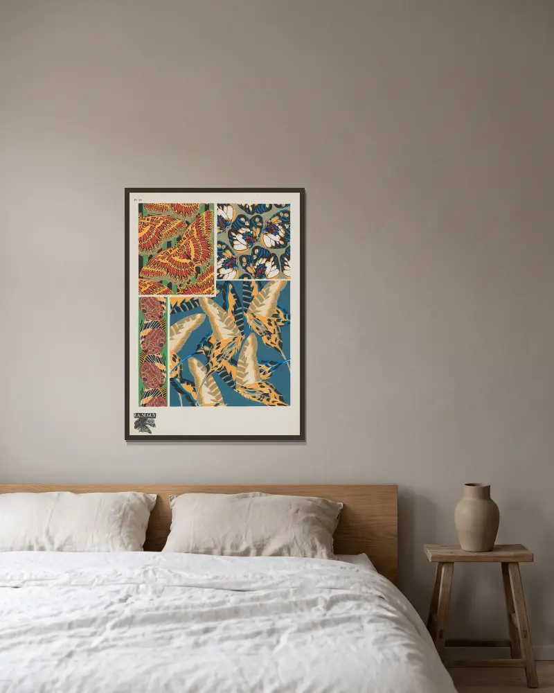 Papillons Pl.19 von Emile-Allain Séguy gerahmt an einer Wand