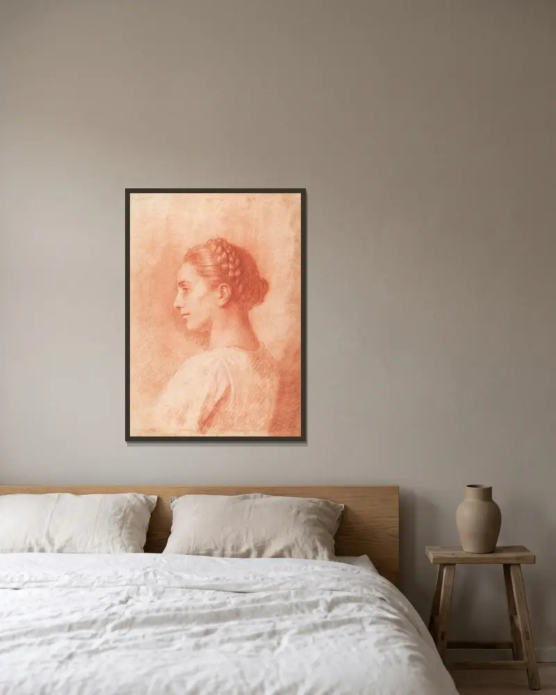 En lantflicka i Surrentum, Italien av Allan Ramsay inramad på en vägg