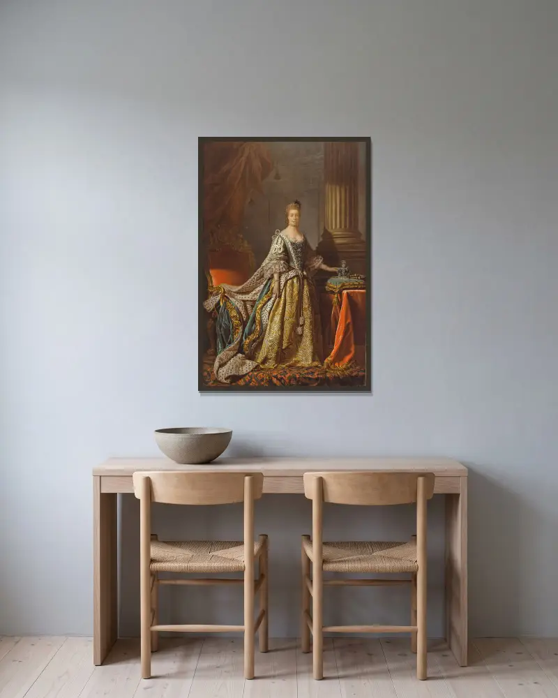 Královna Charlotte, Allan Ramsay v rámu na stěně