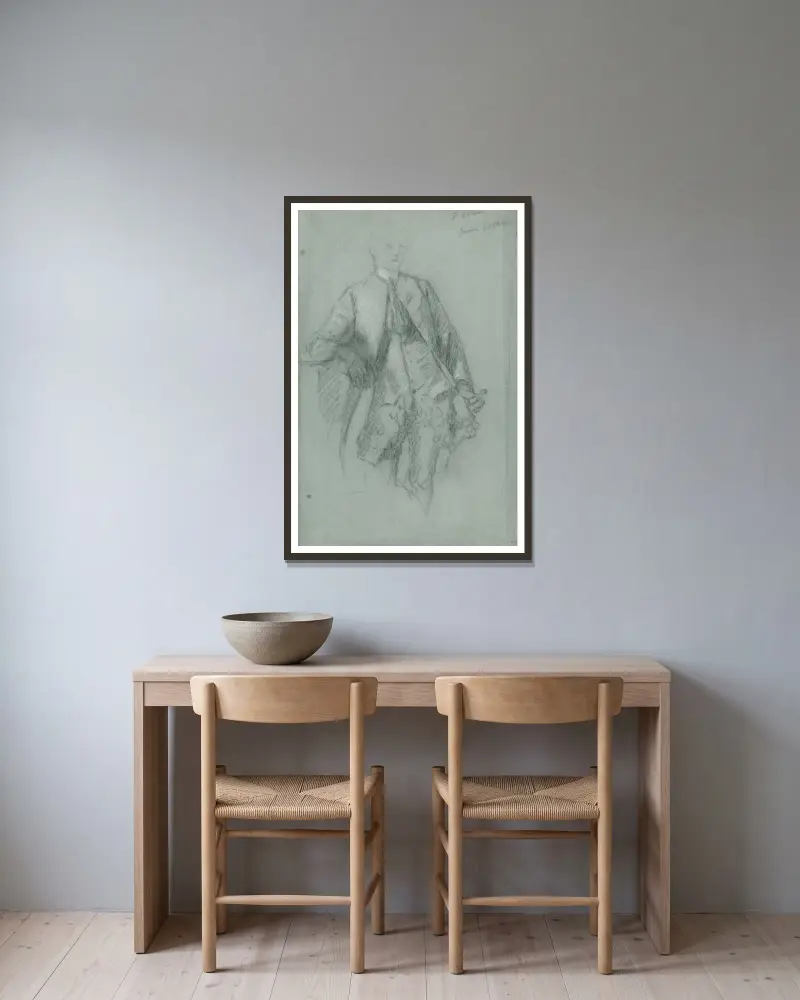 Studie till porträtt av William Guise av Allan Ramsay inramad på en vägg