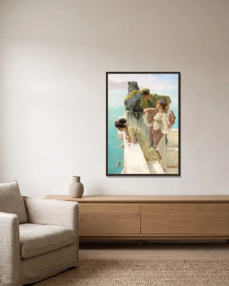 En utsiktsplats av Lawrence Alma-Tadema inramad på en vägg