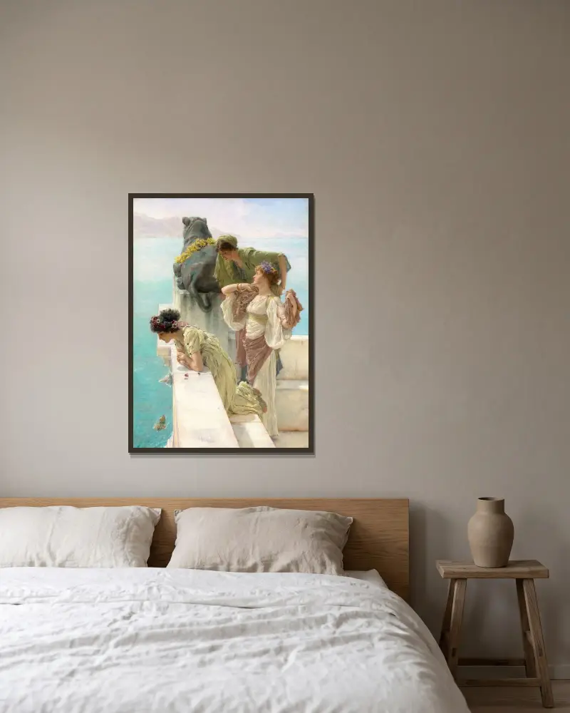 En utsiktsplats av Lawrence Alma-Tadema inramad på en vägg
