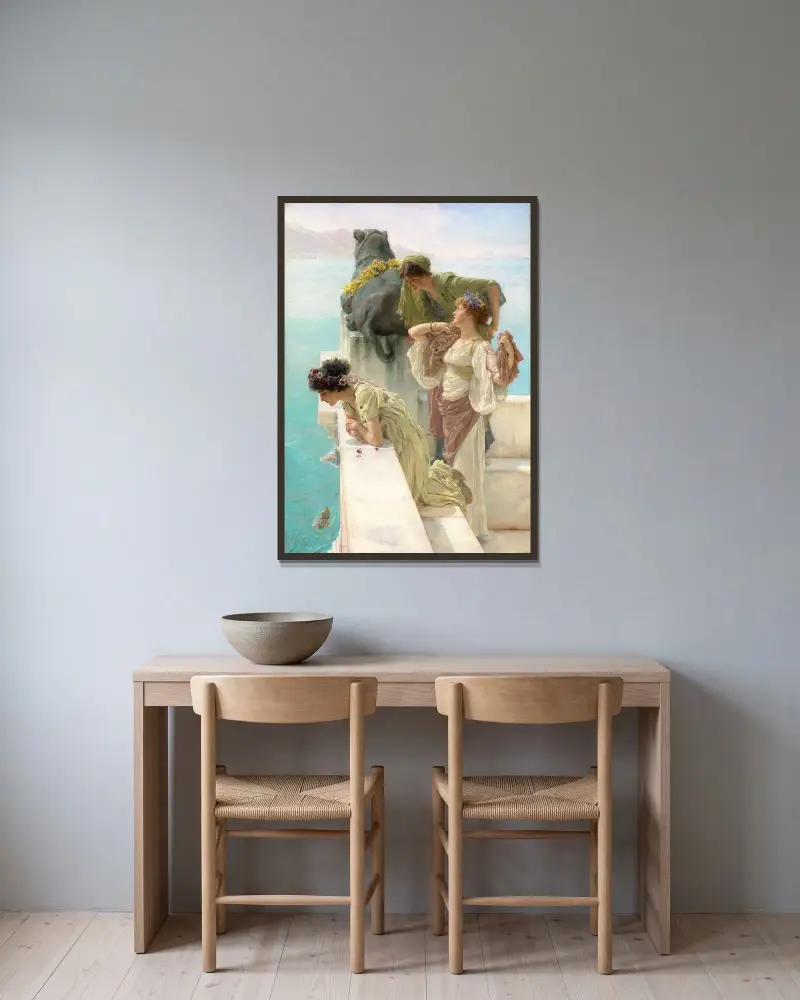 En utsiktsplats av Lawrence Alma-Tadema inramad på en vägg