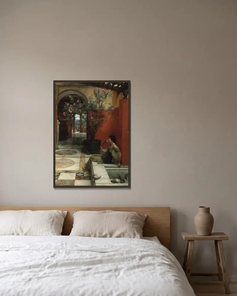 An Oleander av Lawrence Alma-Tadema inramad på en vägg