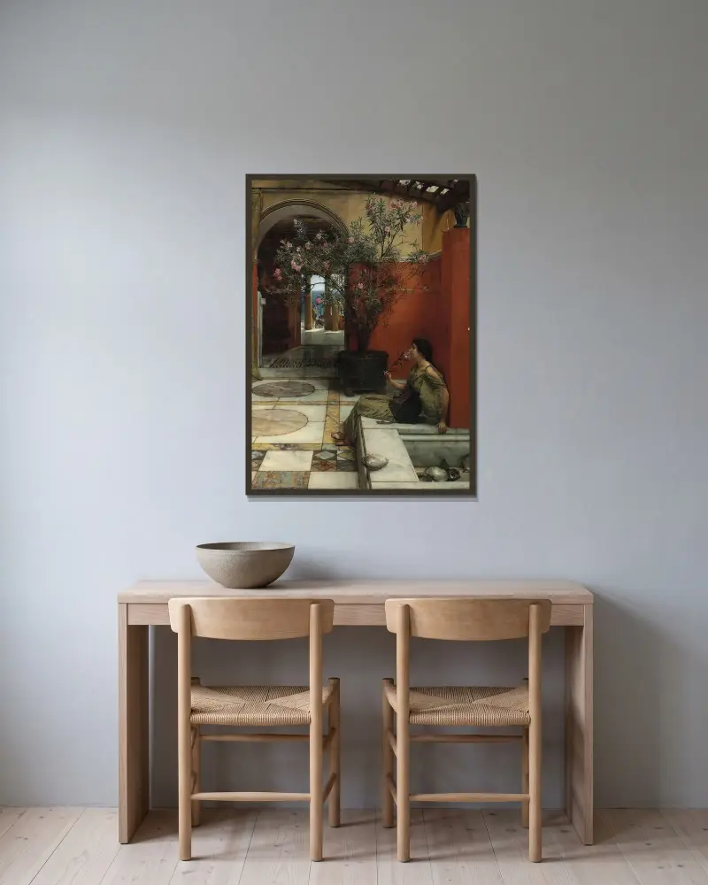 An Oleander av Lawrence Alma-Tadema inramad på en vägg