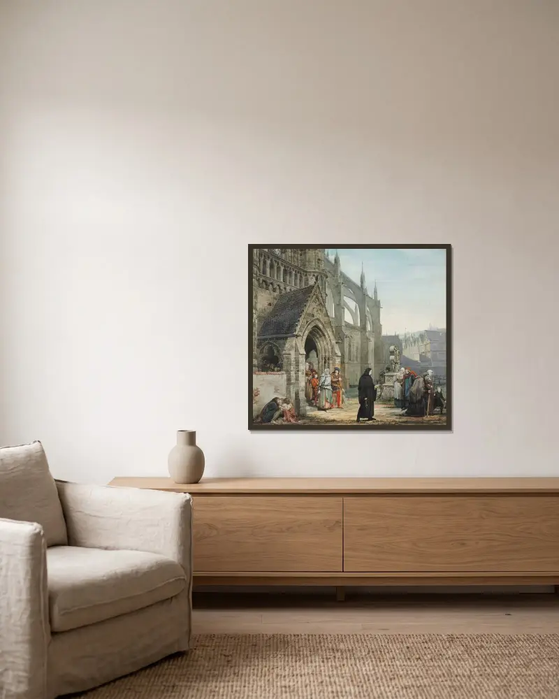 Faust och Marguerite, opus VII av Lawrence Alma-Tadema inramad på en vägg