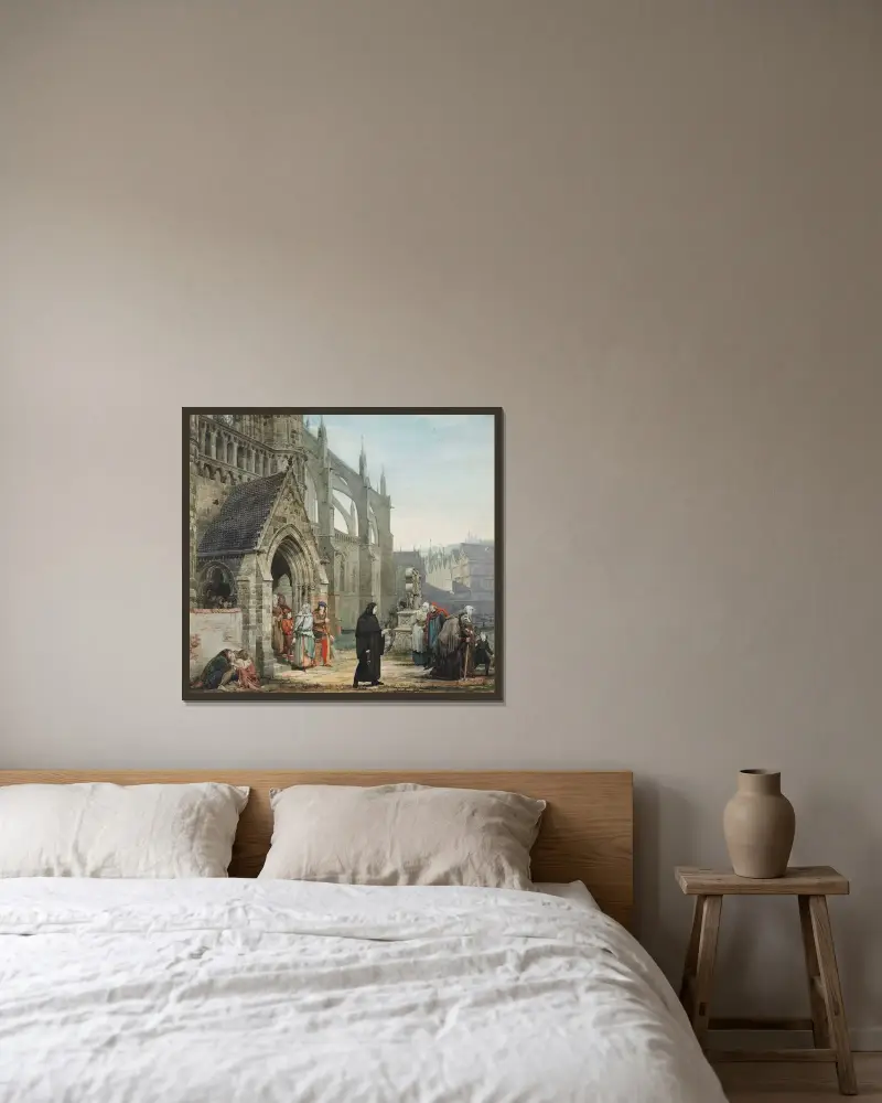 Faust och Marguerite, opus VII av Lawrence Alma-Tadema inramad på en vägg
