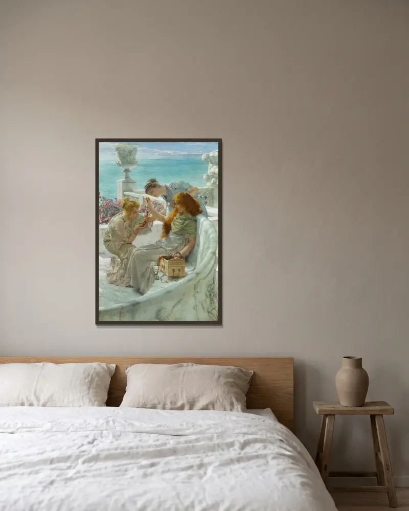 Fortune’s Favourite av Lawrence Alma-Tadema inramad på en vägg
