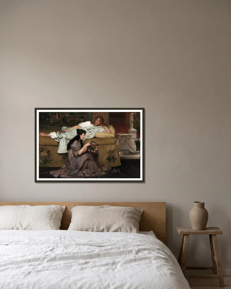 Glaucus och Nydia av Lawrence Alma-Tadema inramad på en vägg