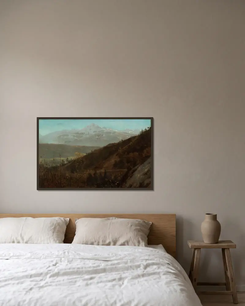 Berglandschaft von Lawrence Alma-Tadema gerahmt an einer Wand