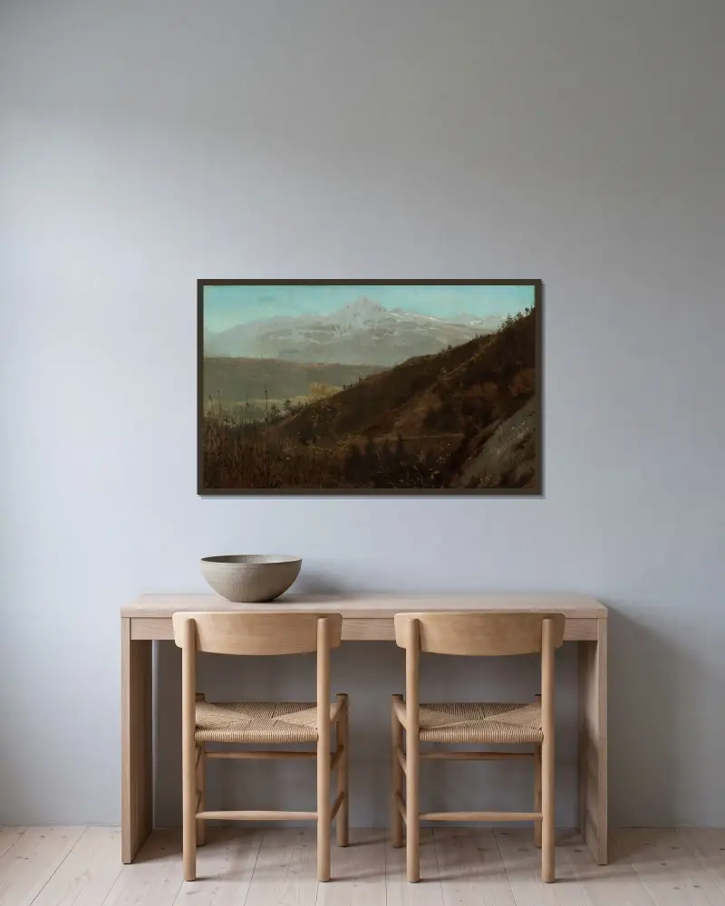 Berglandschaft von Lawrence Alma-Tadema gerahmt an einer Wand