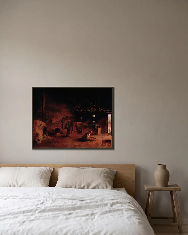 Ländliche Küche von Almeida Júnior gerahmt an einer Wand