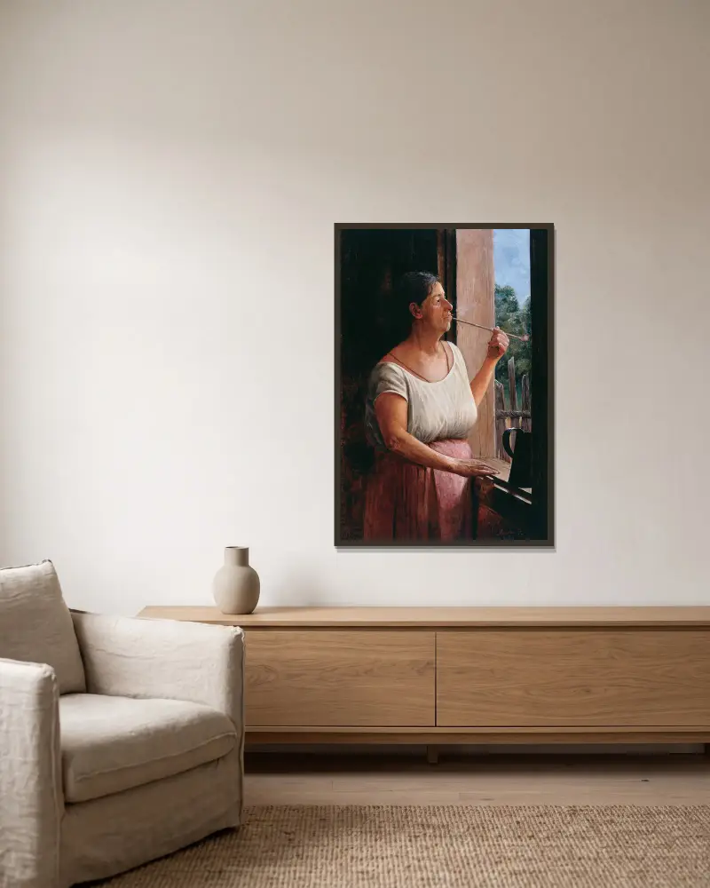 Nhá Chica von Almeida Júnior gerahmt an einer Wand