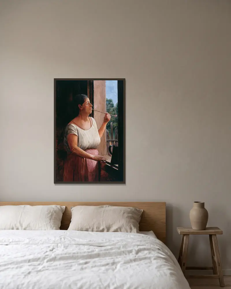 Nhá Chica von Almeida Júnior gerahmt an einer Wand