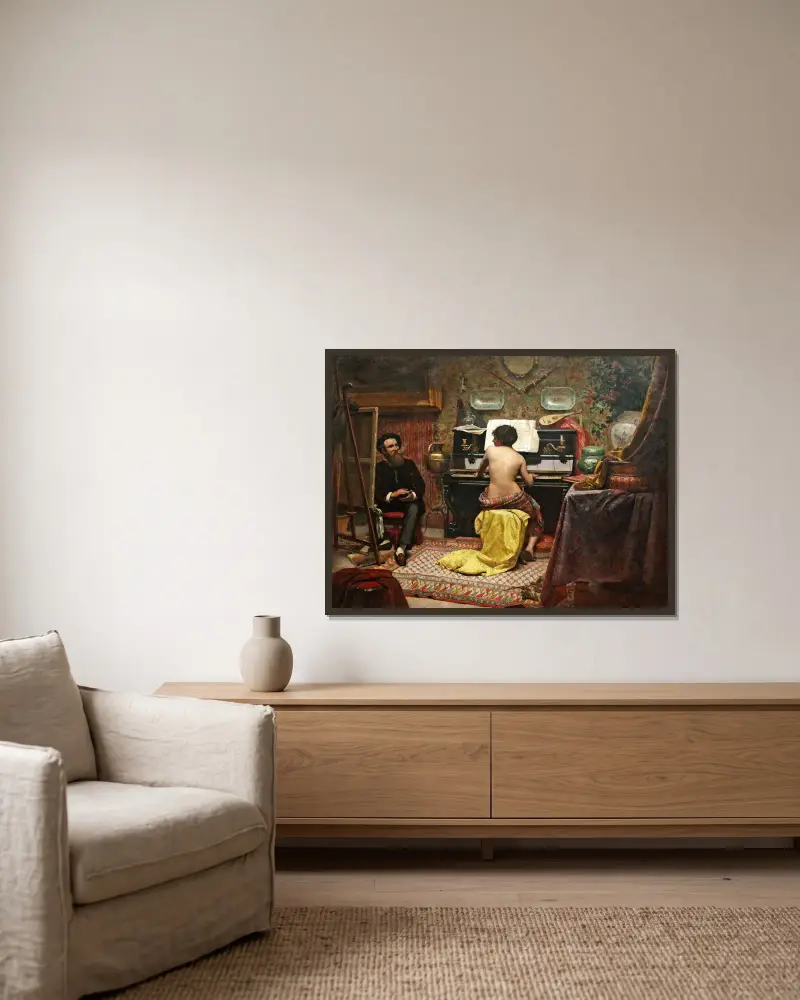 Die ruhende Modell von Almeida Júnior gerahmt an einer Wand