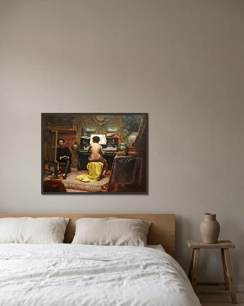 Die ruhende Modell von Almeida Júnior gerahmt an einer Wand