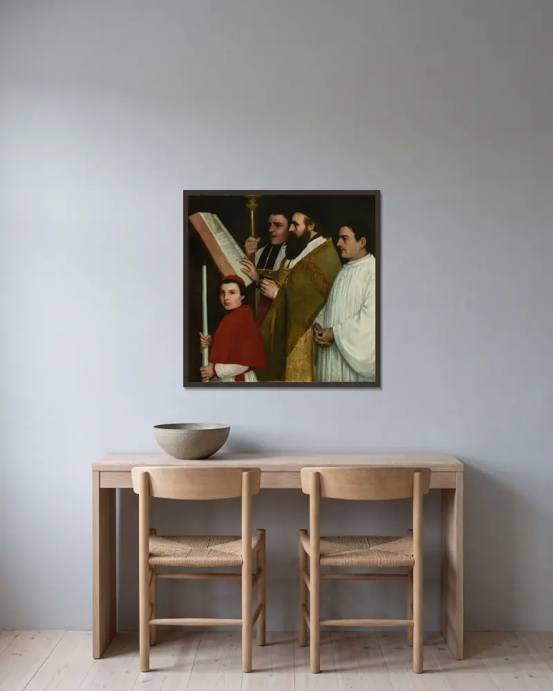 Le lutrin av Alphonse Legros inramad på en vägg