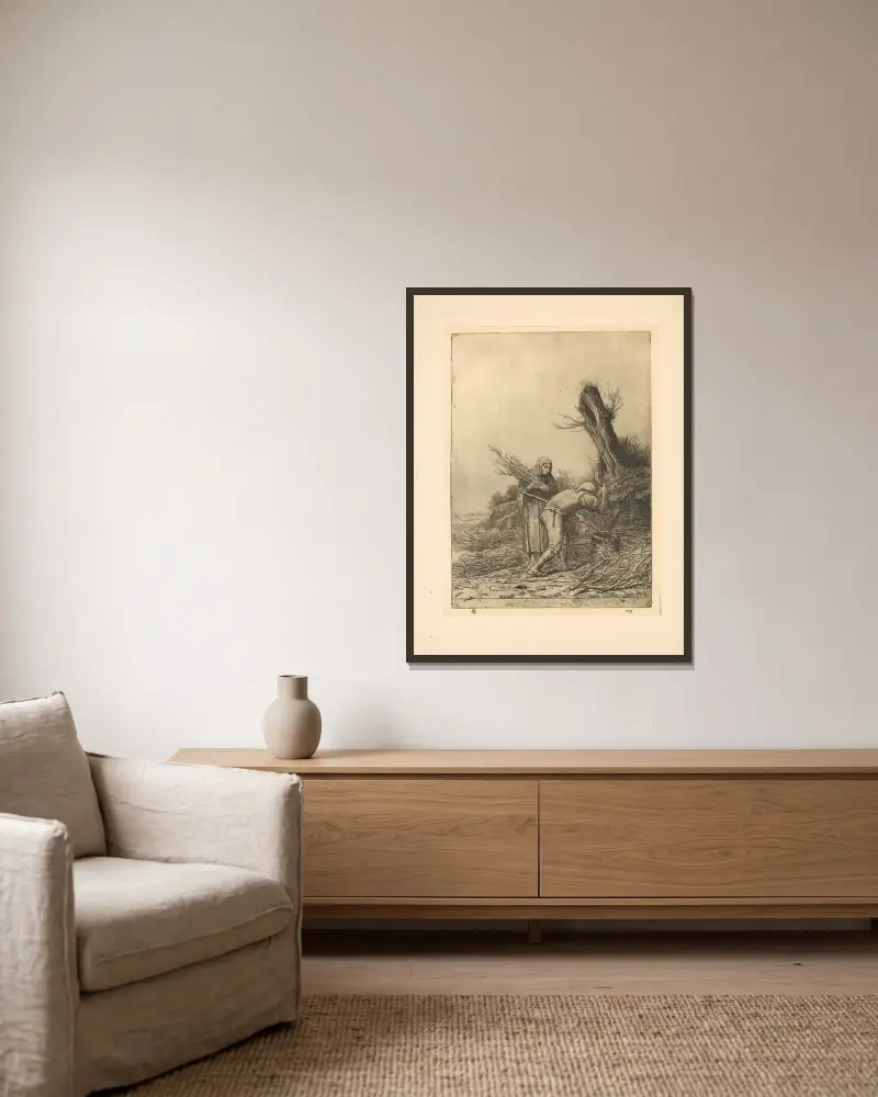 Zbieracze chrustu, Alphonse Legros w ramie na ścianie