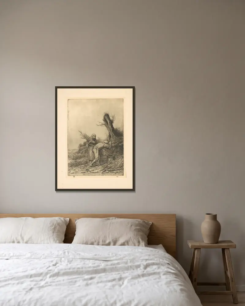 Zbieracze chrustu, Alphonse Legros w ramie na ścianie
