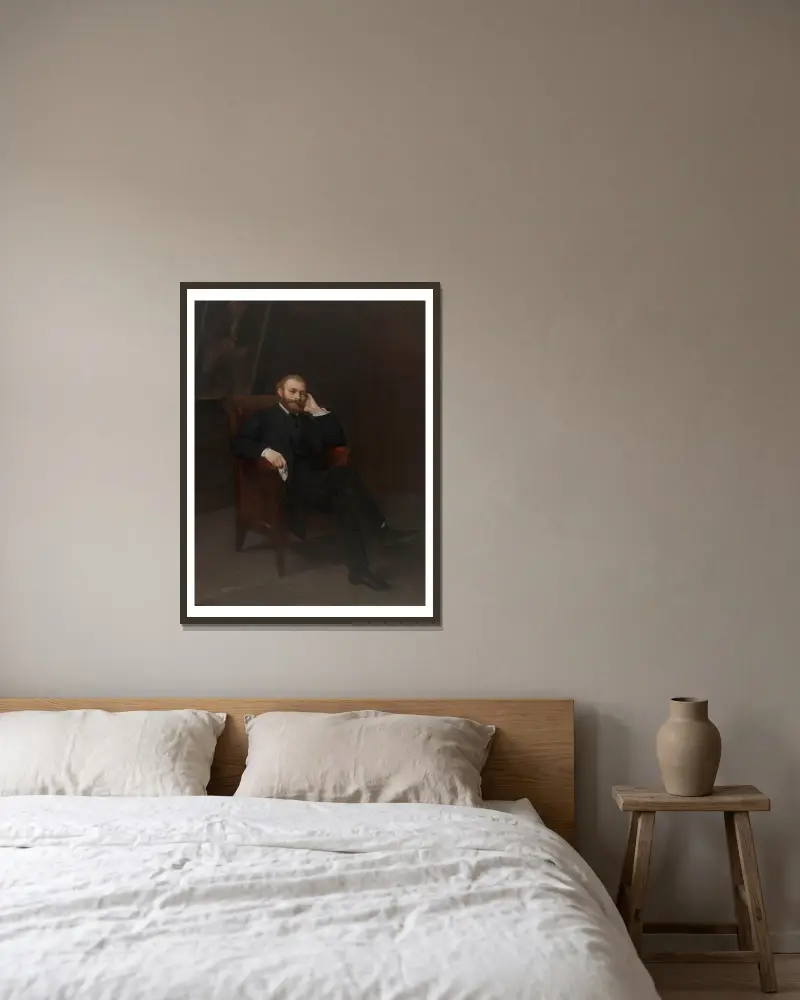 Portret Édouarda Maneta, Alphonse Legros w ramie na ścianie