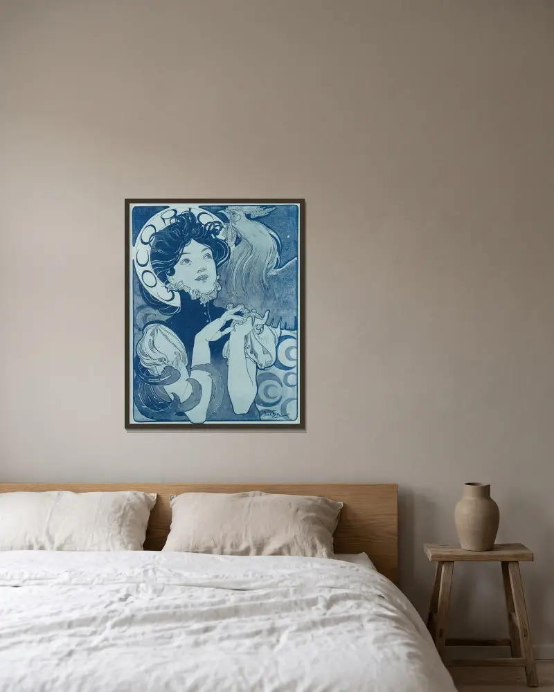 Cocorico von Alphonse Mucha gerahmt an einer Wand
