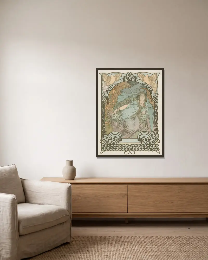 Ilsee, księżniczka Trypolisu, Alphonse Mucha w ramie na ścianie
