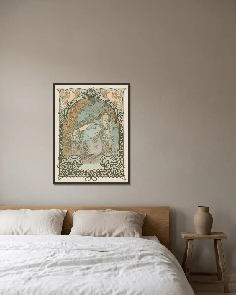 Ilsee, księżniczka Trypolisu, Alphonse Mucha w ramie na ścianie