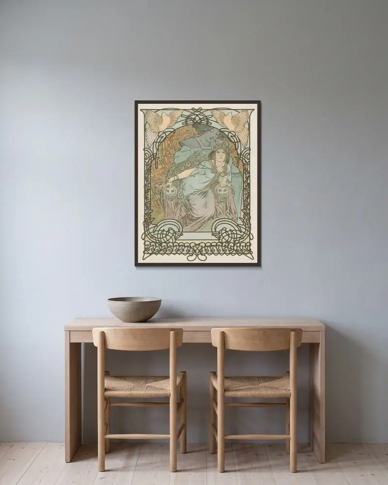 Ilsee, księżniczka Trypolisu, Alphonse Mucha w ramie na ścianie