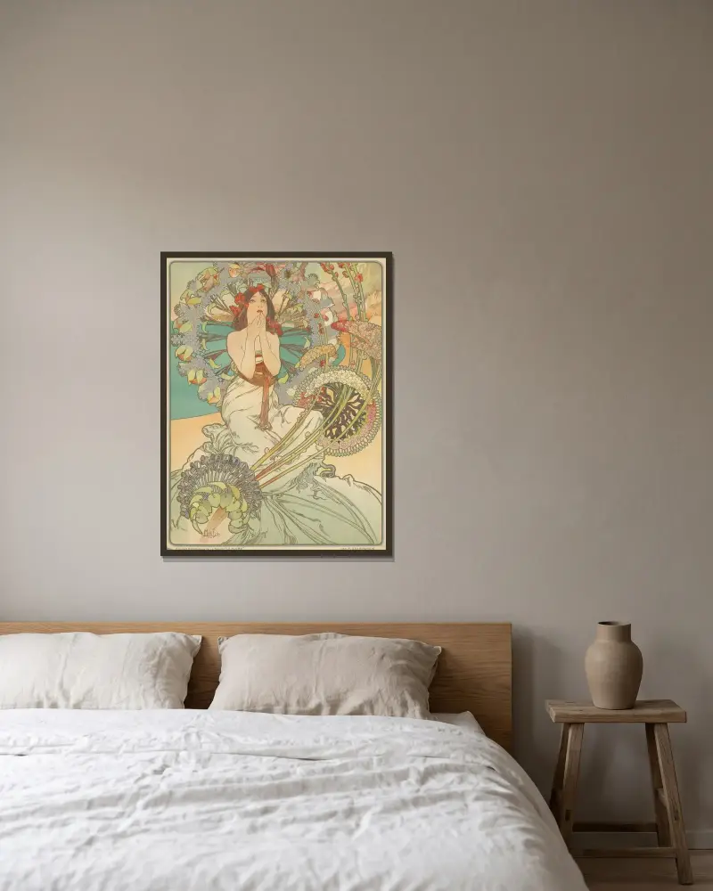 Monaco Monte-Carlo av Alphonse Mucha inramad på en vägg