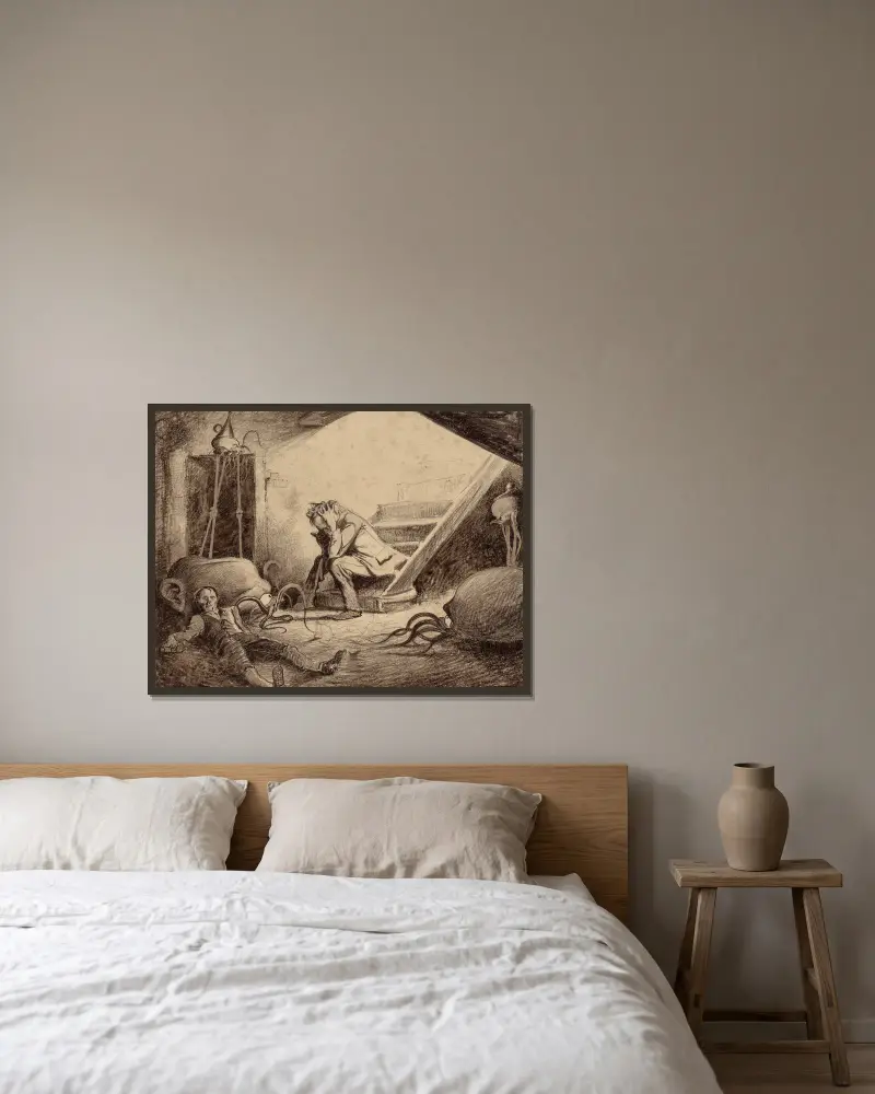 Smrt kuráta, Henrique Alvim Corrêa v rámu na stěně