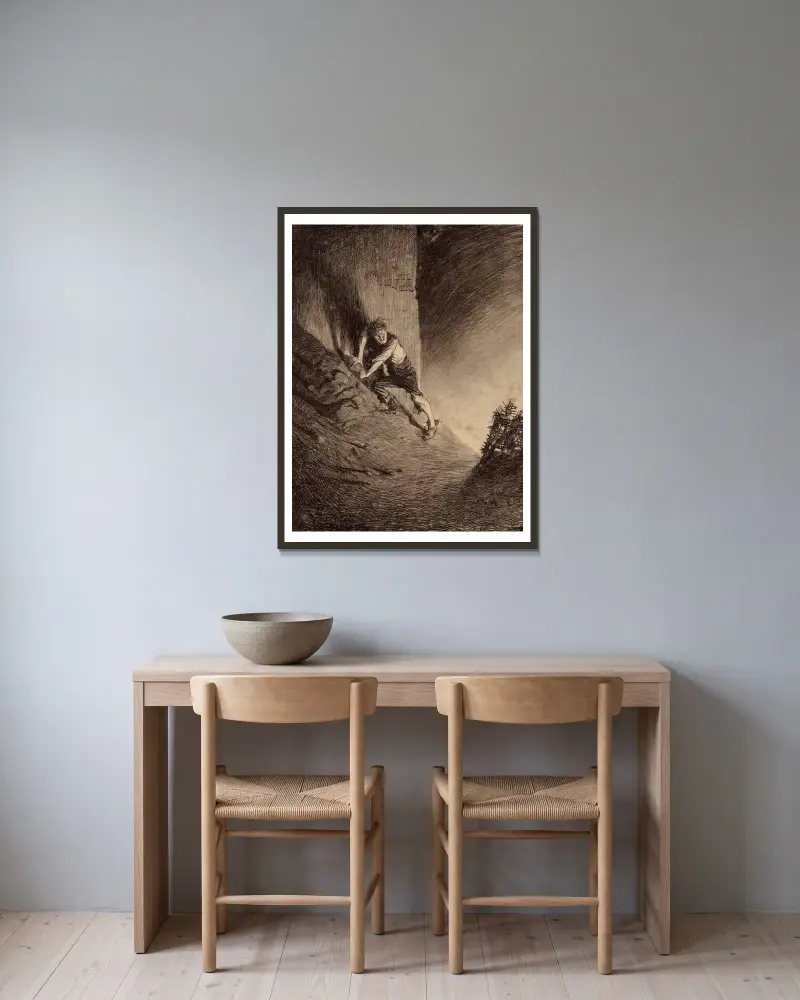 Vyděšený člověk, Henrique Alvim Corrêa v rámu na stěně